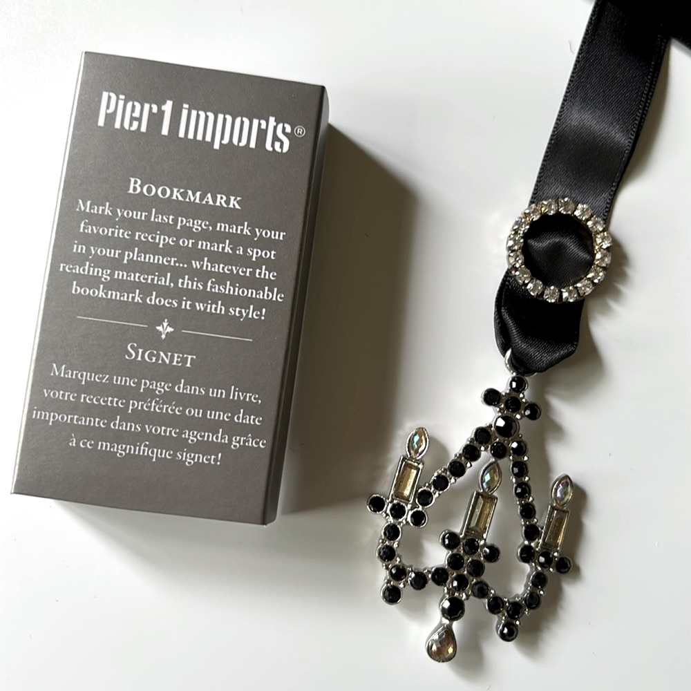 Pier 1 Chandelier Ribbon Bookmark Black